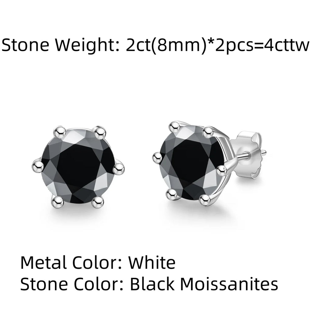 Cushion Cut Moissanite Stud Earrings - 925 Sterling Silver
