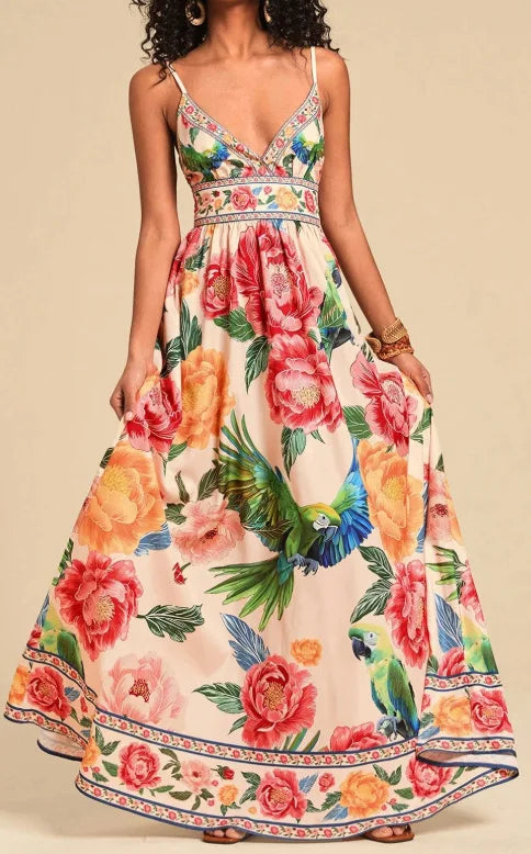 Yellow Halter Wrap Maxi Dress - V-Neck Party Dress