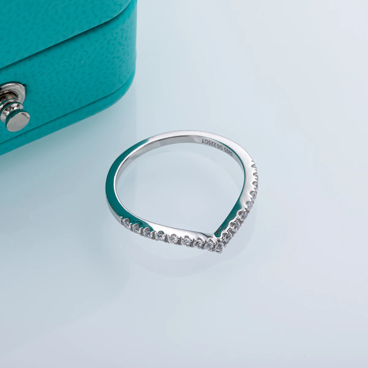 V-Row Moissanite Engagement Ring