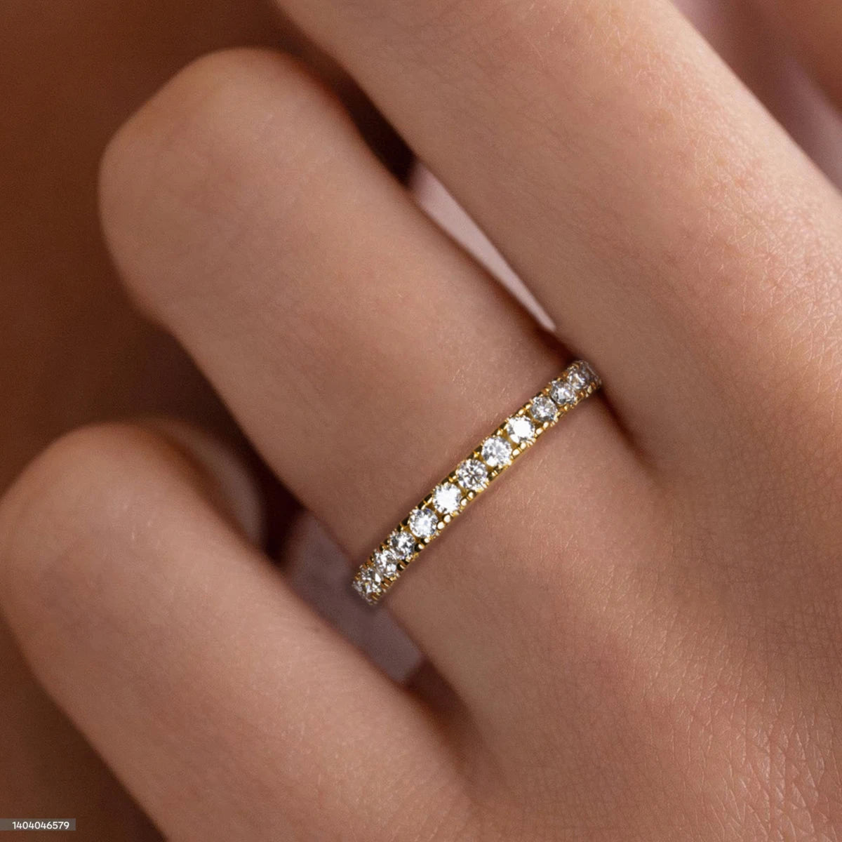 1.9mm Moissanite Wedding Band - Sterling Silver Delicate Ring