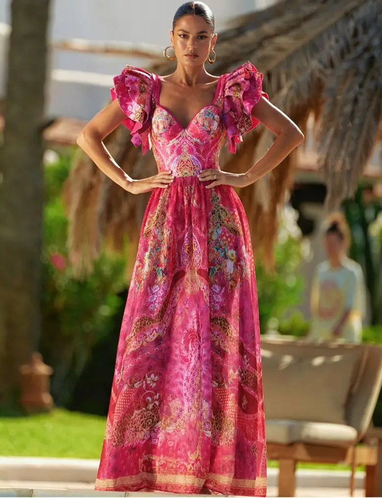 Rose Red Floral Swimsuit - Blooming Print Beachwear