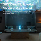 Living room with a 360-degree dynamic rotation projection system, creating a starry sky effect.