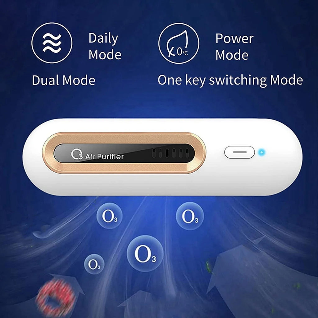 Air purifier with mode options on a blue background