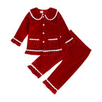Kids Velvet Christmas Robe Pajamas – Family Matching Winter Sleepwear