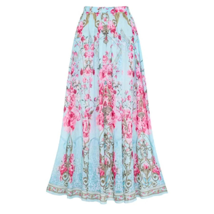 Lemon Floral Print Swimsuit - Ruffle Cutout Beachwear