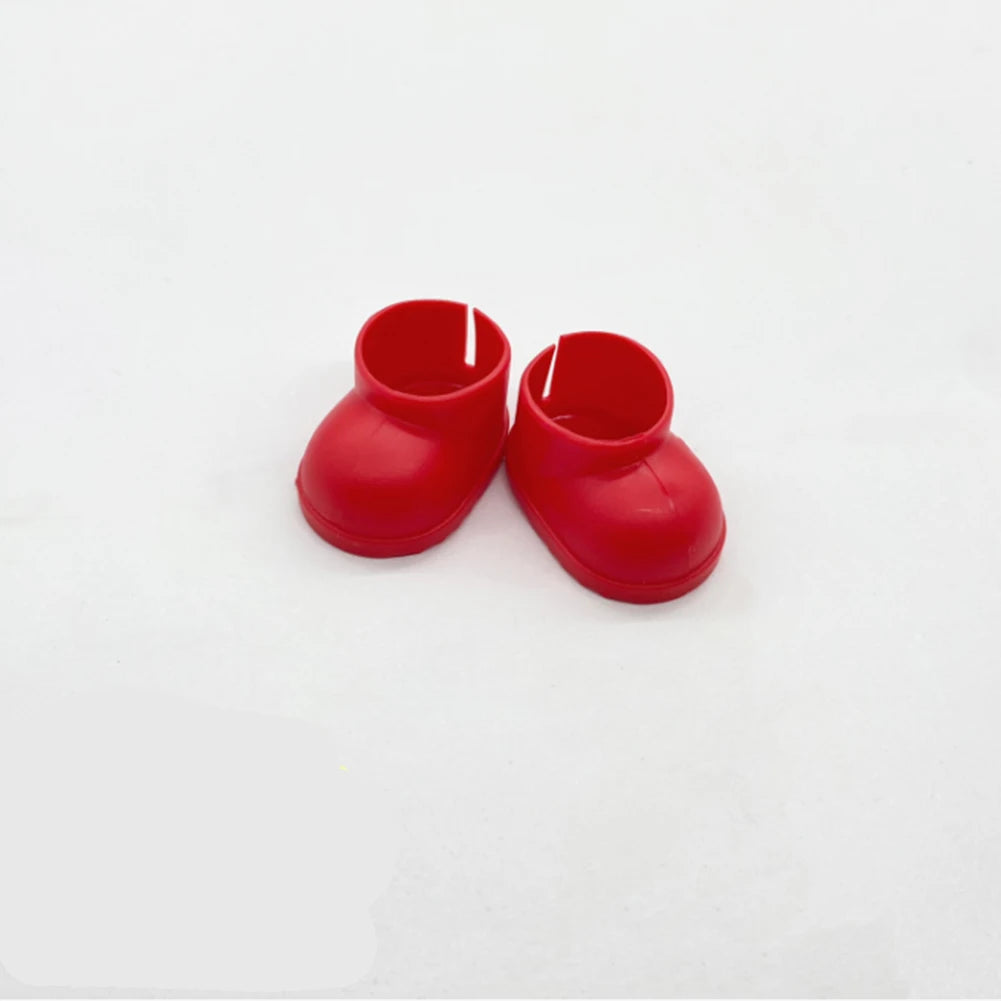Red plastic boots on a white background