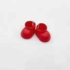 Red plastic boots on a white background