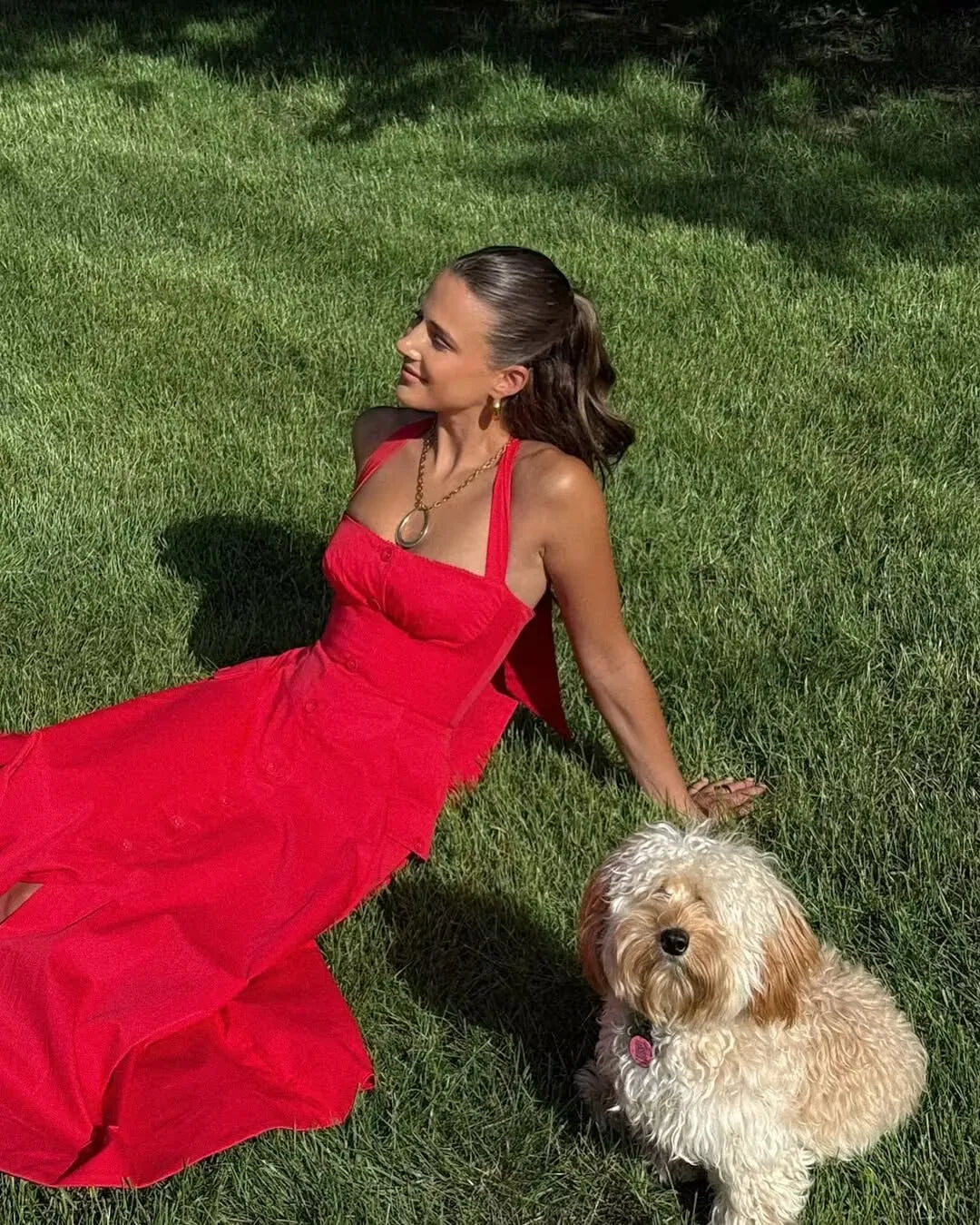 Halter A-Line Midi Dress - Cottagecore Style