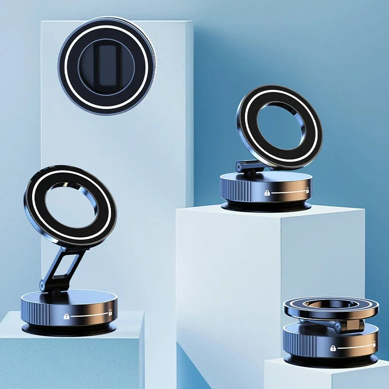 Set of phone ring lights on a geometric blue and white background