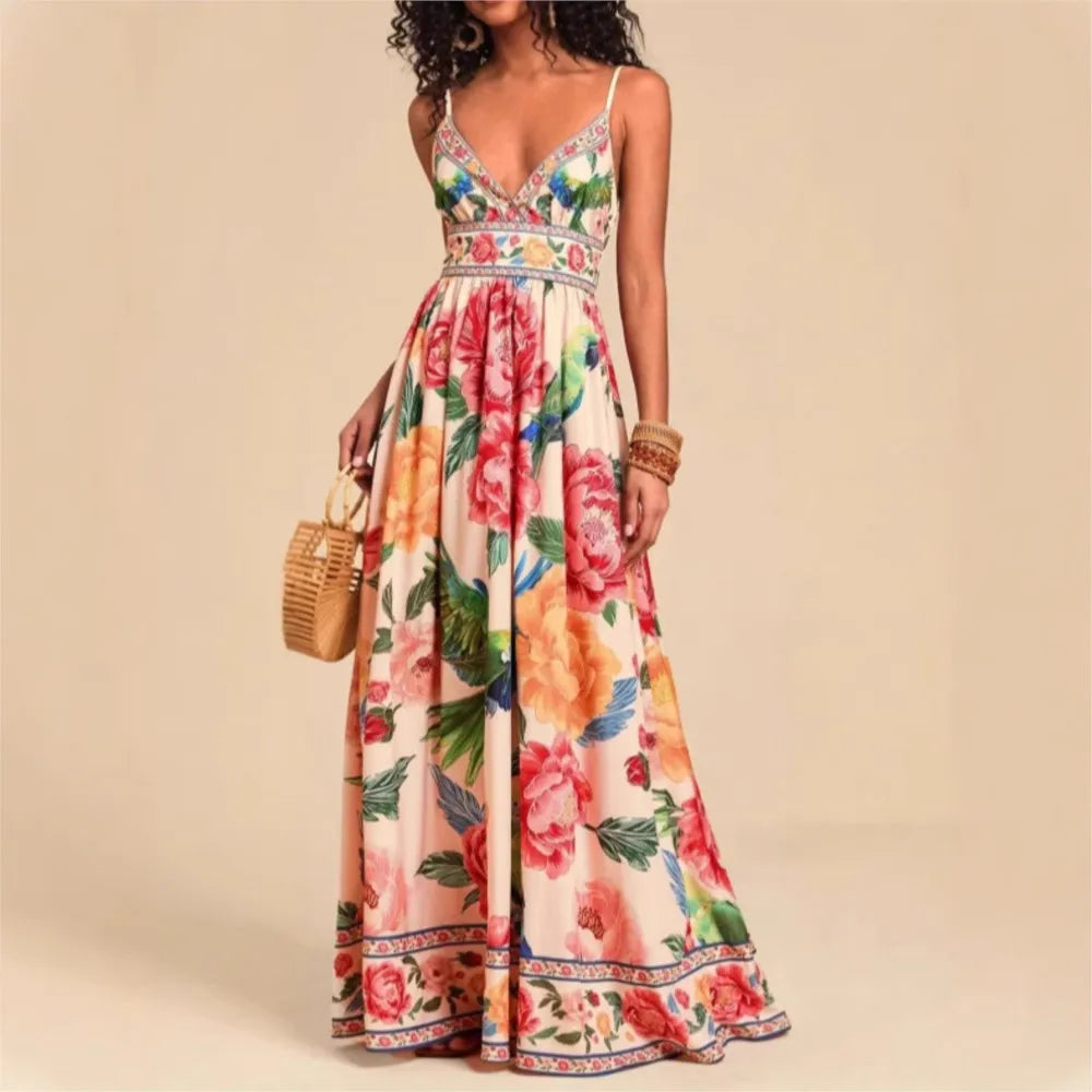 Yellow Halter Wrap Maxi Dress - V-Neck Party Dress