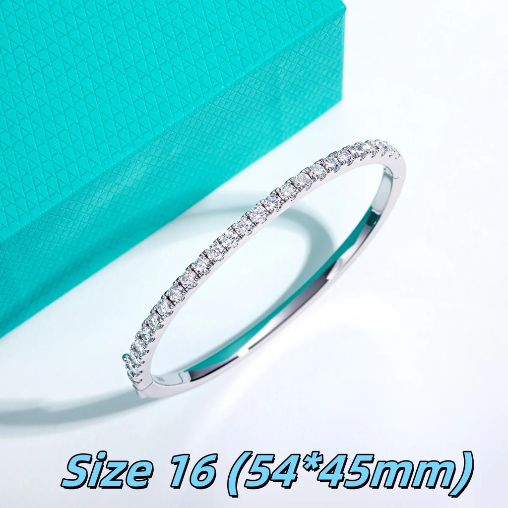 3mm Half Eternity Moissanite Bracelet - 925 Sterling Silver 18K Gold Plated