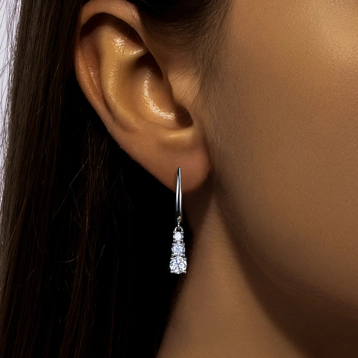 1.8ct D-Color Moissanite Dangle Drop Earrings - 925 Sterling Silver