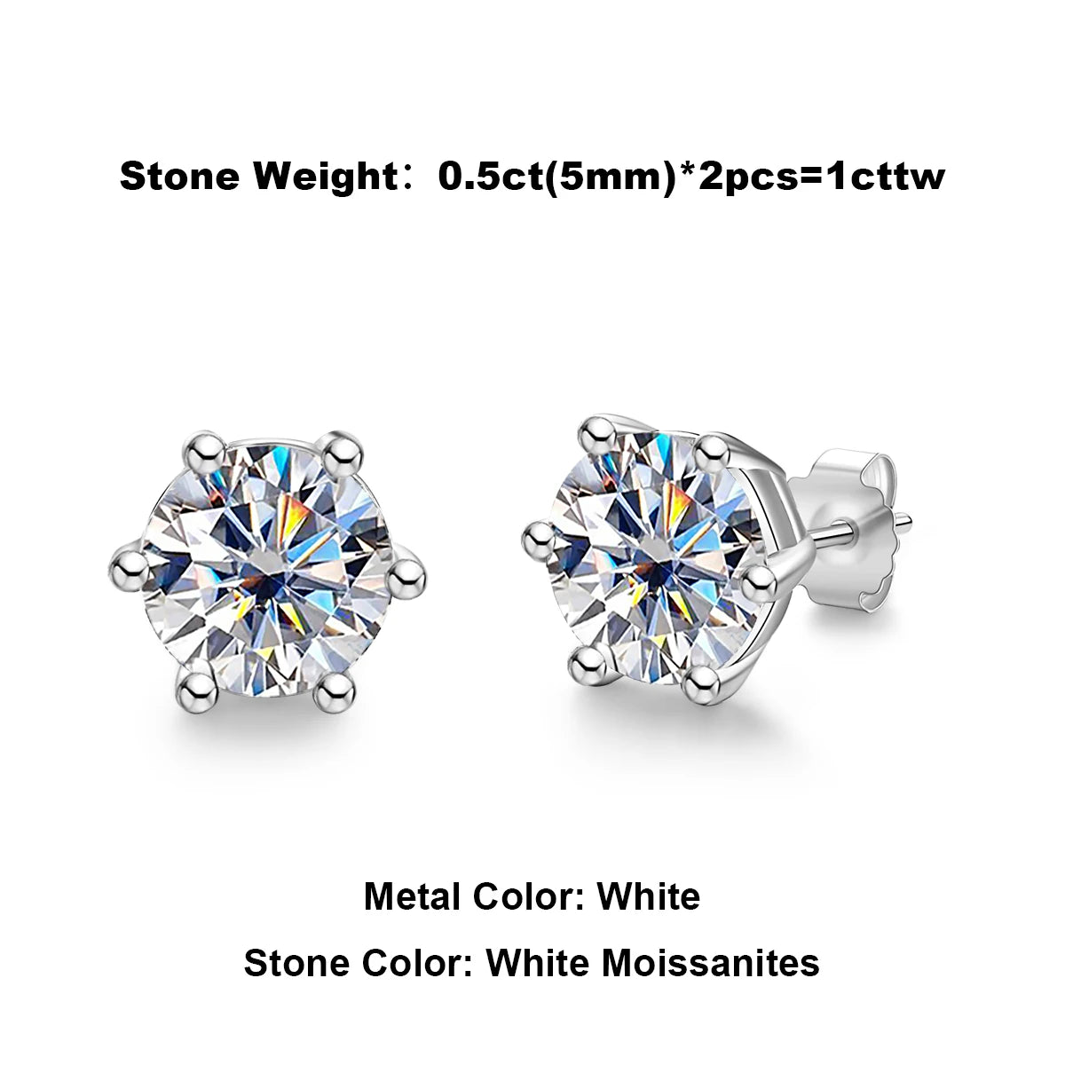 Cushion Cut Moissanite Stud Earrings - 925 Sterling Silver
