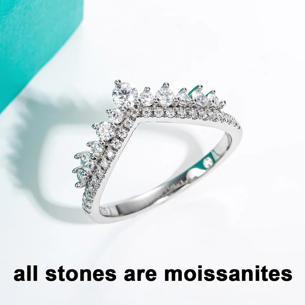 3mm Heart Moissanite Eternity Ring - Sterling Silver Romantic Wedding Band