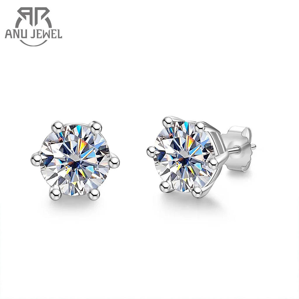 Cushion Cut Moissanite Stud Earrings - 925 Sterling Silver
