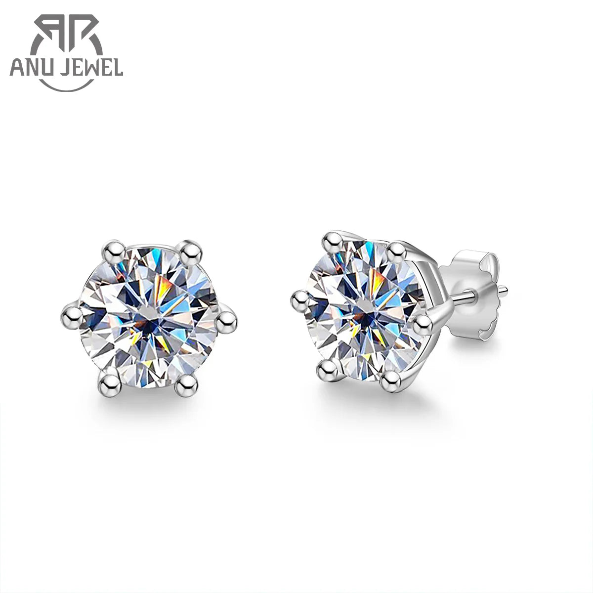 Cushion Cut Moissanite Stud Earrings - 925 Sterling Silver