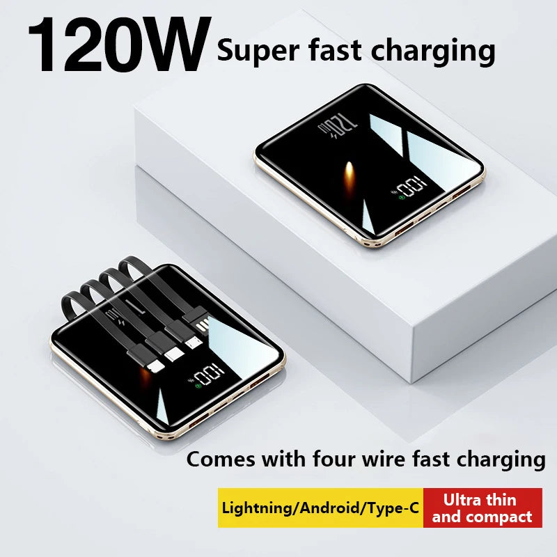 120W charging device with packaging on a light gray background