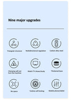 List of nine major upgrades with corresponding icons on a light blue background