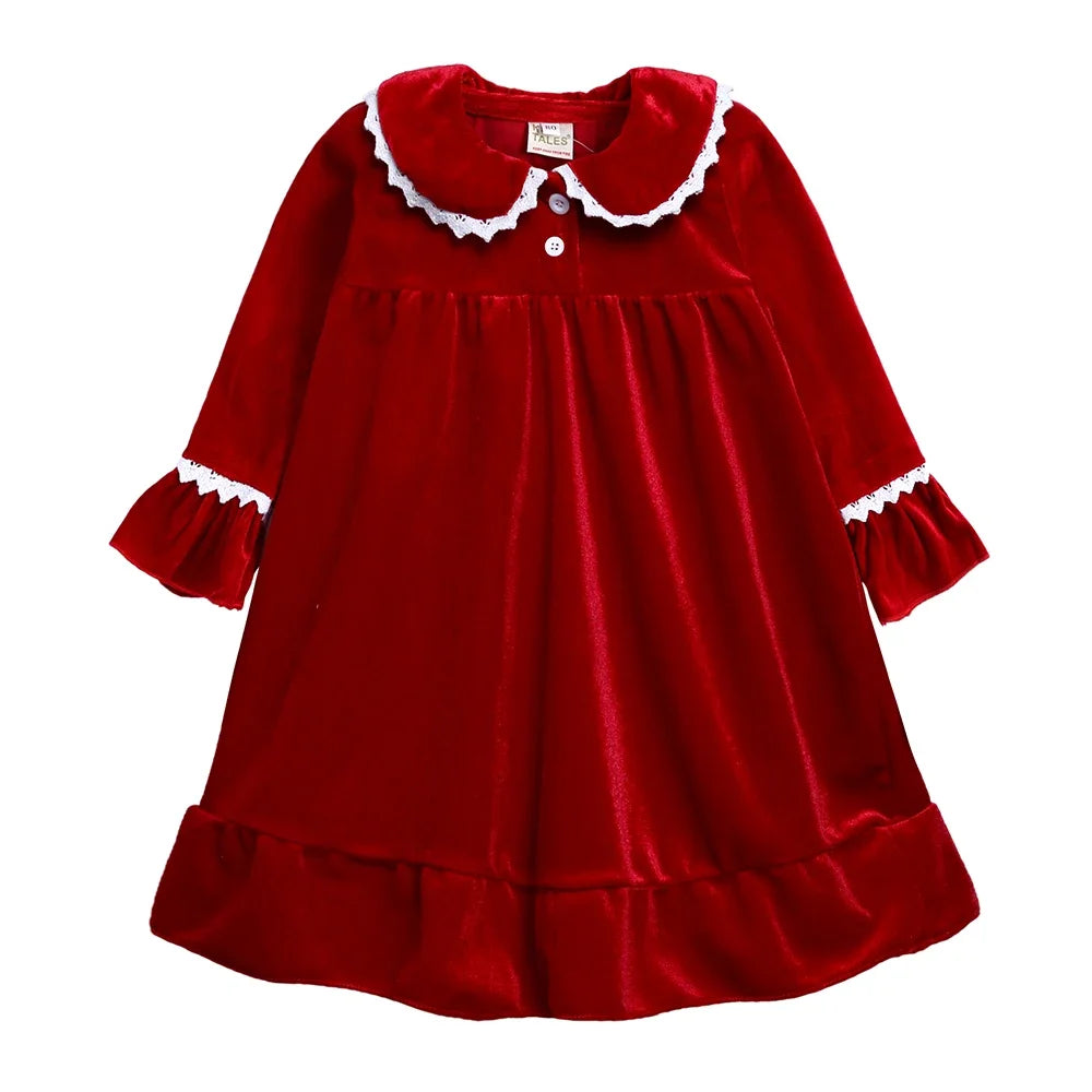 Kids Velvet Christmas Robe Pajamas – Family Matching Winter Sleepwear