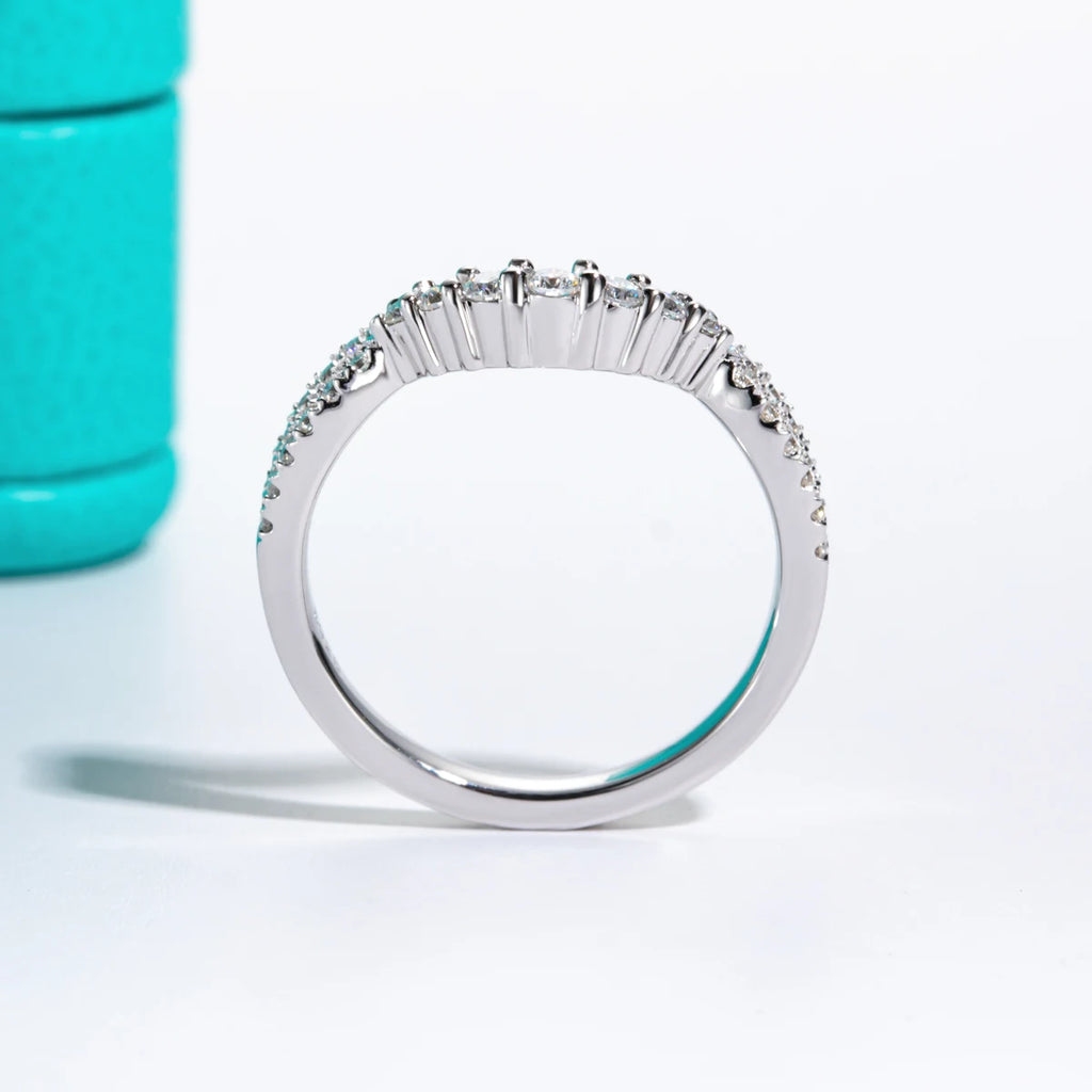 2.5mm D Color Moissanite Eternity Band - Sterling Silver Wedding Ring