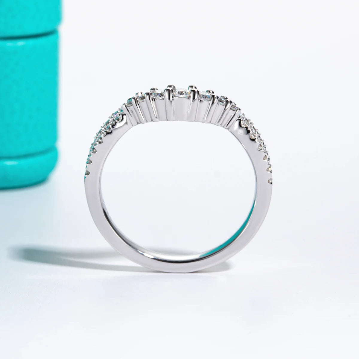 2.5mm D Color Moissanite Eternity Band - Sterling Silver Wedding Ring