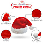 Red Santa hat with product details on a white background