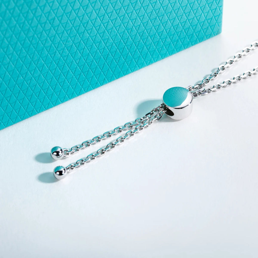 1ct Moissanite Bracelet - 925 Sterling Silver Adjustable 12.5cm