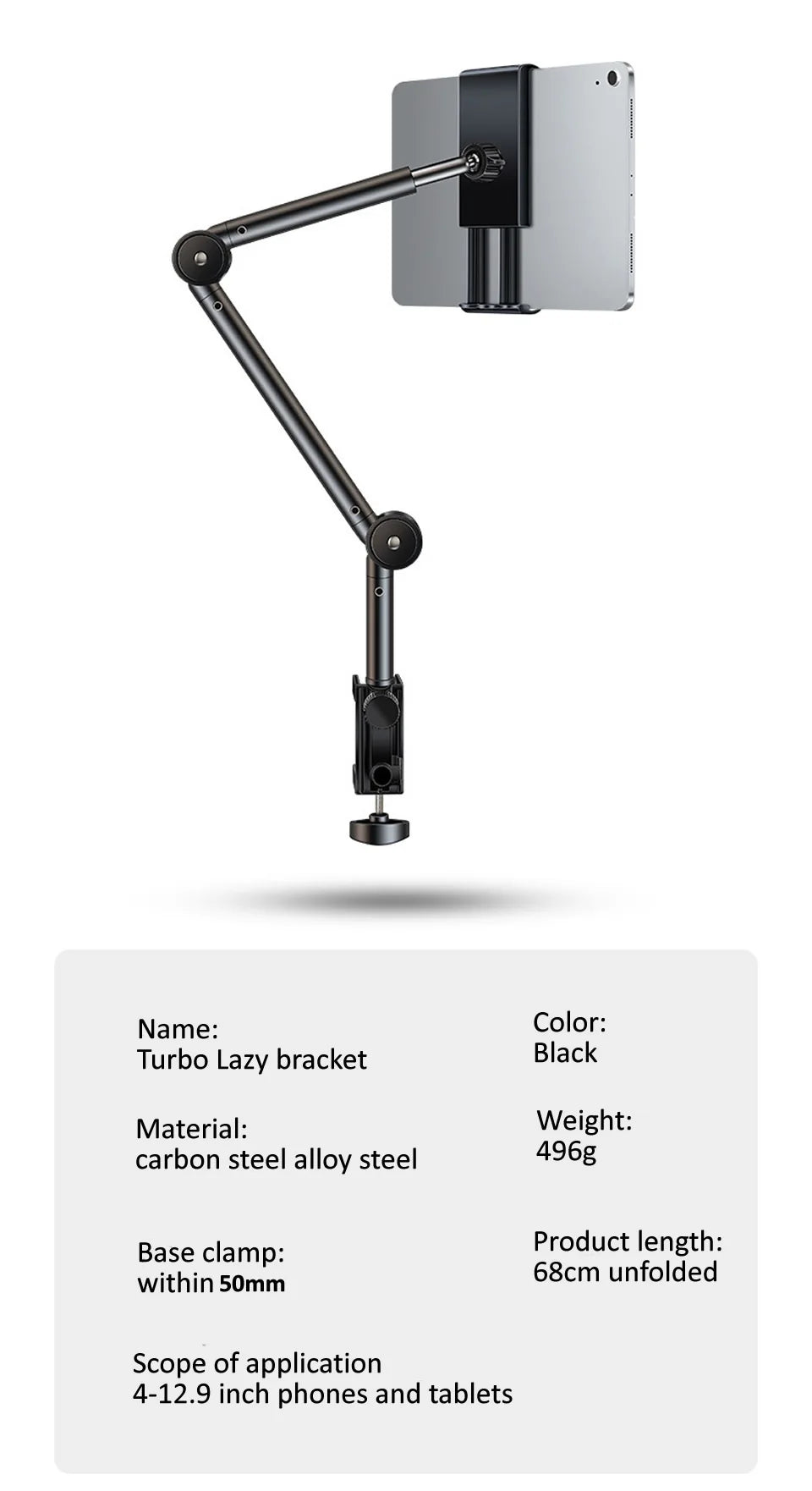 Turbo Lazy bracket with arm on a white background