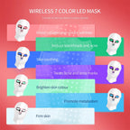 Wireless 7-Color LED Facial & Neck Mask – Rechargeable Light Therapy