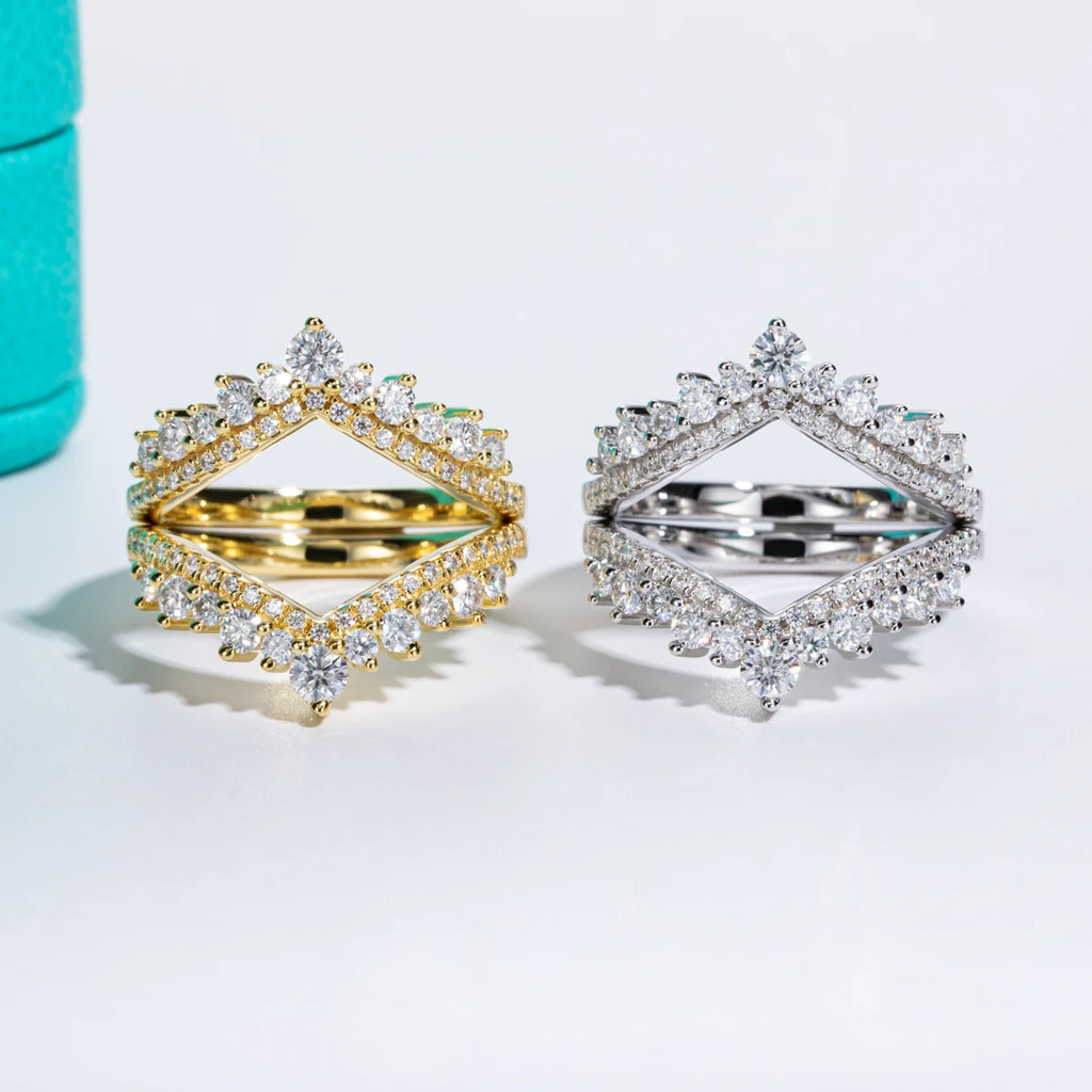 3mm Heart Moissanite Eternity Ring - Sterling Silver Romantic Wedding Band