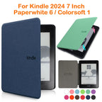 Kindle Paperwhite 6 and Colorsoft 1 cases with color options displayed.