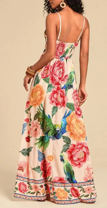 Yellow Halter Wrap Maxi Dress - V-Neck Party Dress