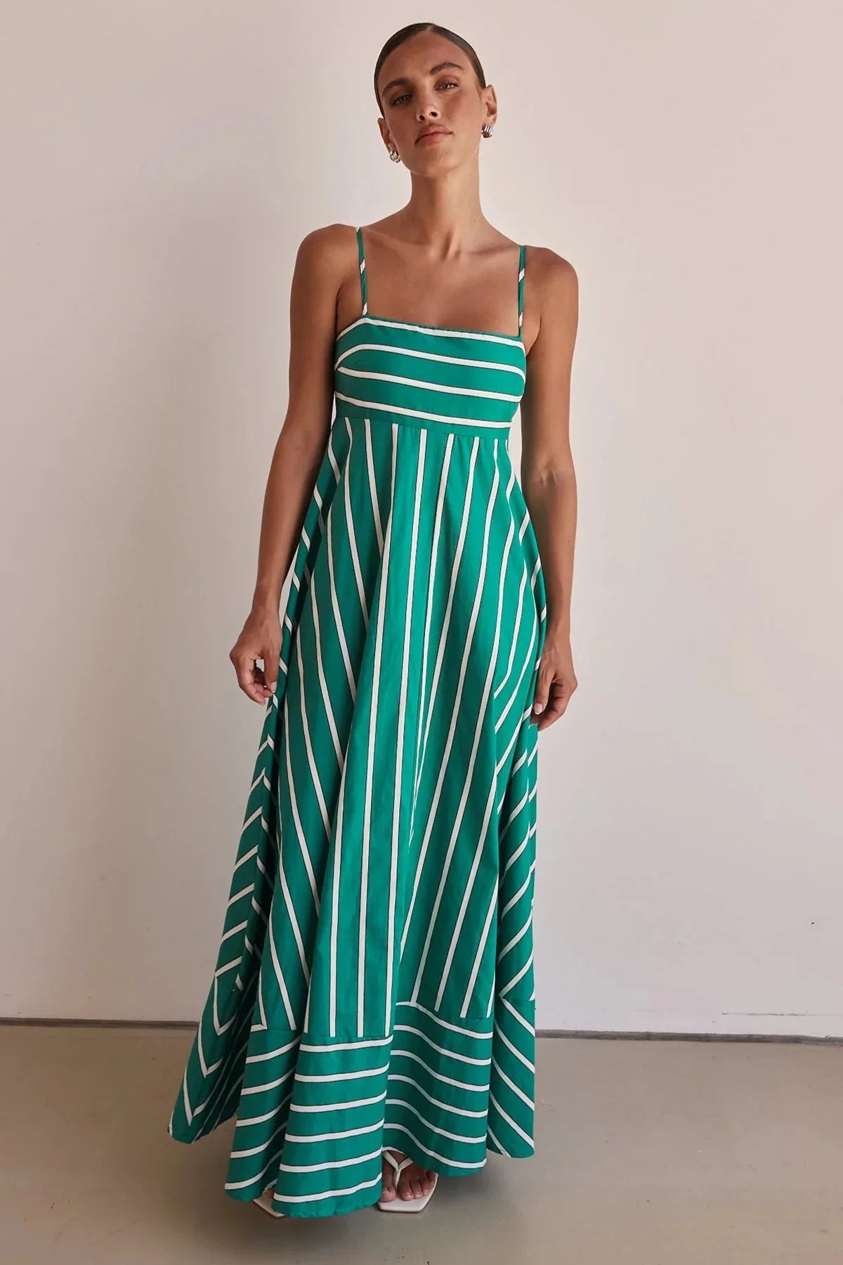 Spaghetti Strap Backless Maxi Dress - A-Line Elegant Silhouette