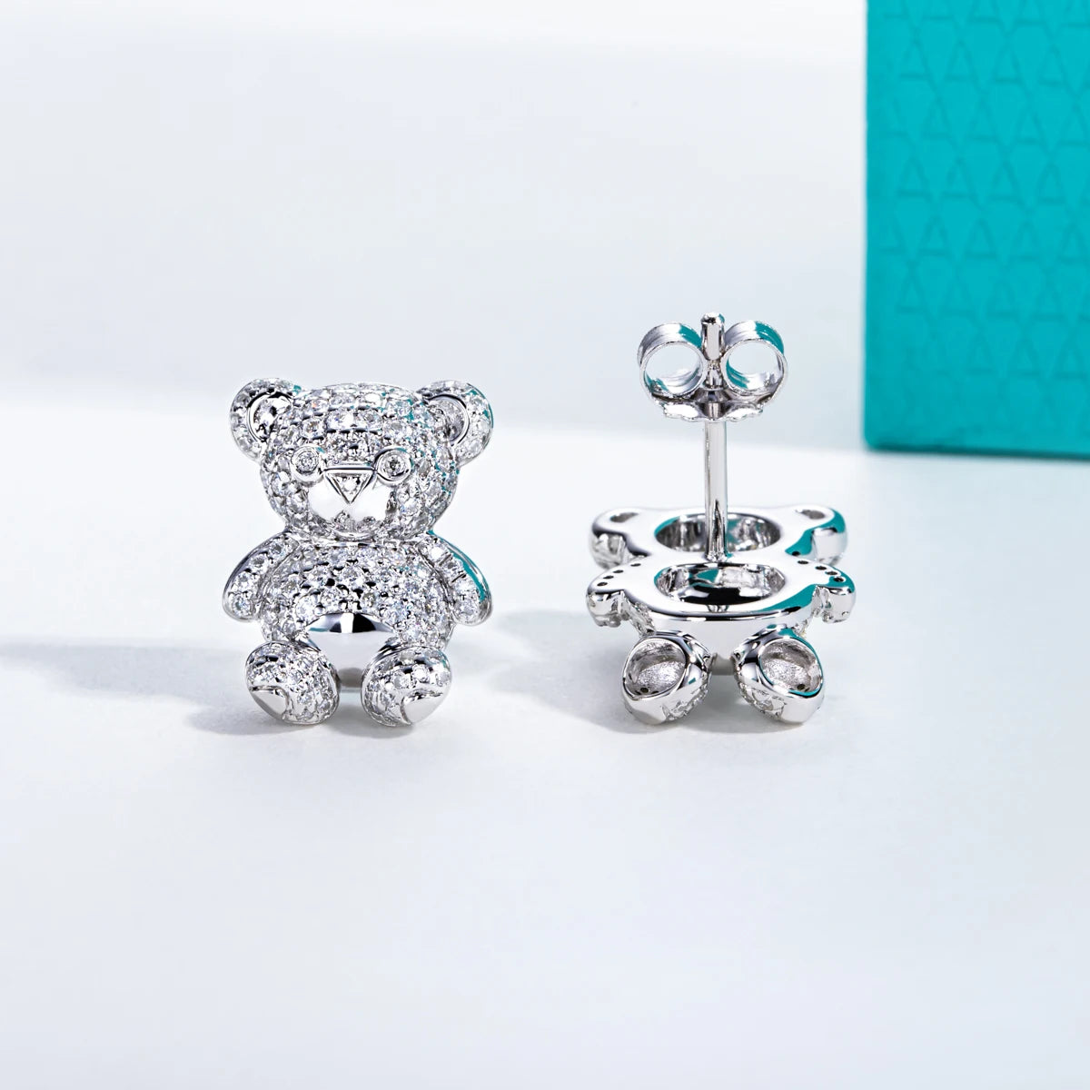 Bear Moissanite Stud Earrings - 925 Sterling Silver