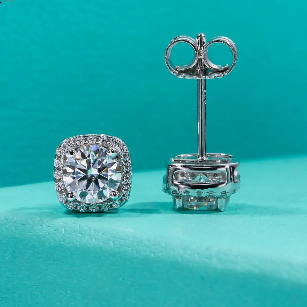 5mm D-Color Moissanite Stud Earrings 1cttw - 925 Sterling Silver