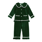 Kids Velvet Christmas Robe Pajamas – Family Matching Winter Sleepwear