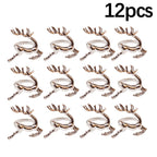 12 rose gold moose antler rings on a white background with '12 pcs' text above.