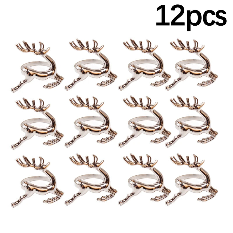 12 rose gold moose antler rings on a white background with '12 pcs' text above.