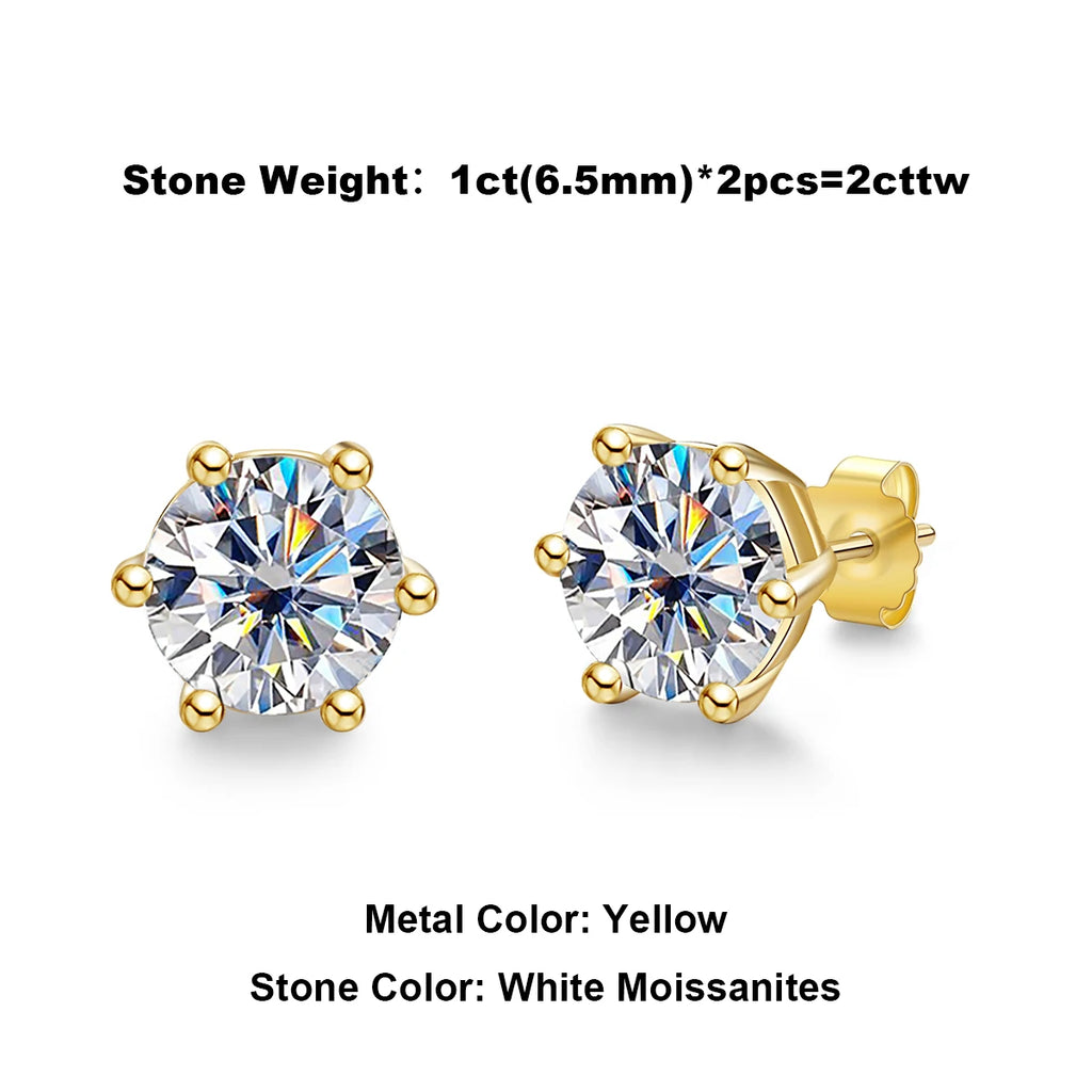 Cushion Cut Moissanite Stud Earrings - 925 Sterling Silver