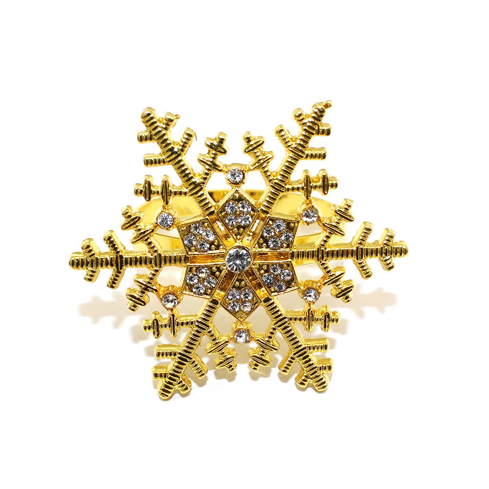 Christmas Metal Napkin Rings – 6-Piece Alloy Decorative Set