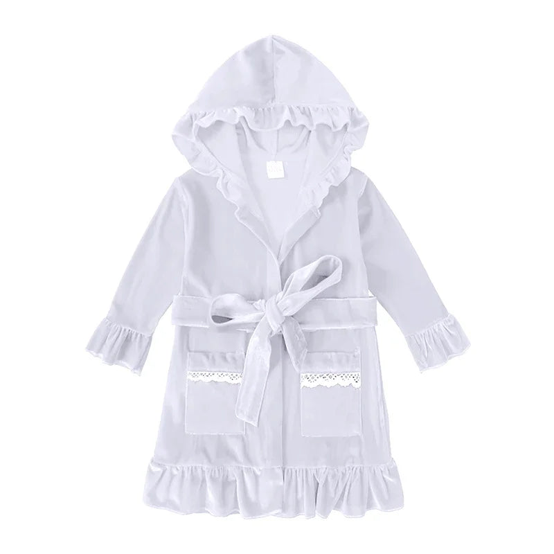 Kids Velvet Christmas Robe Pajamas – Family Matching Winter Sleepwear