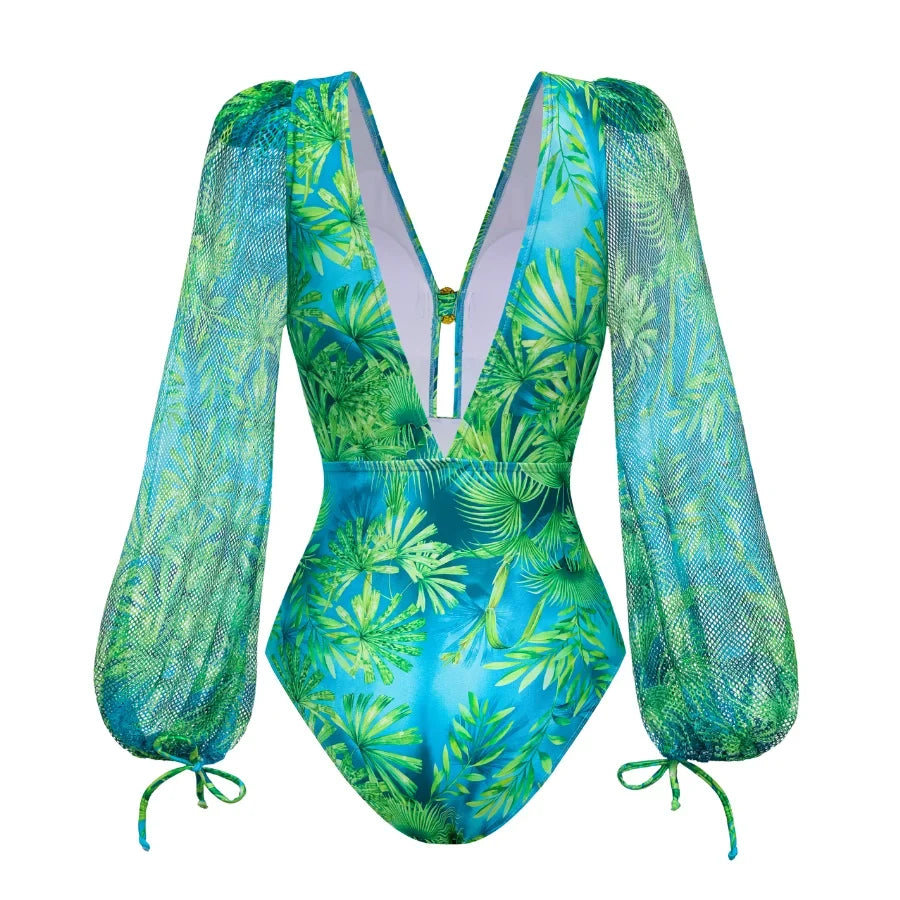 Jungle Green Print Swimsuit