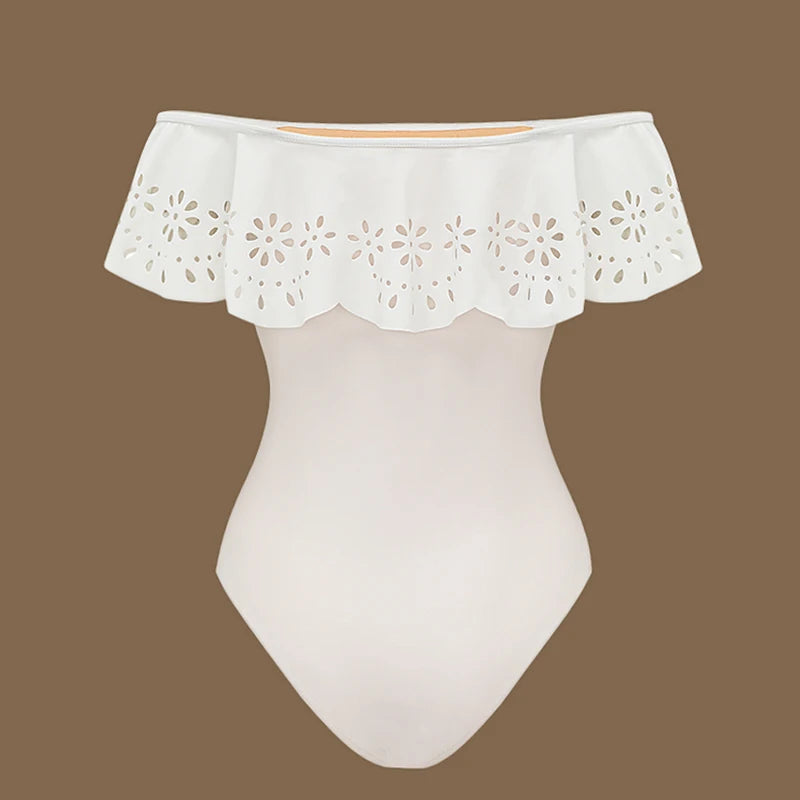 Off Shoulder Lace Up Bikini Set - Mini Dress Beachwear