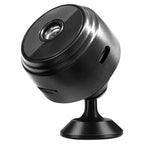 Black and silver spherical camera on a white background
