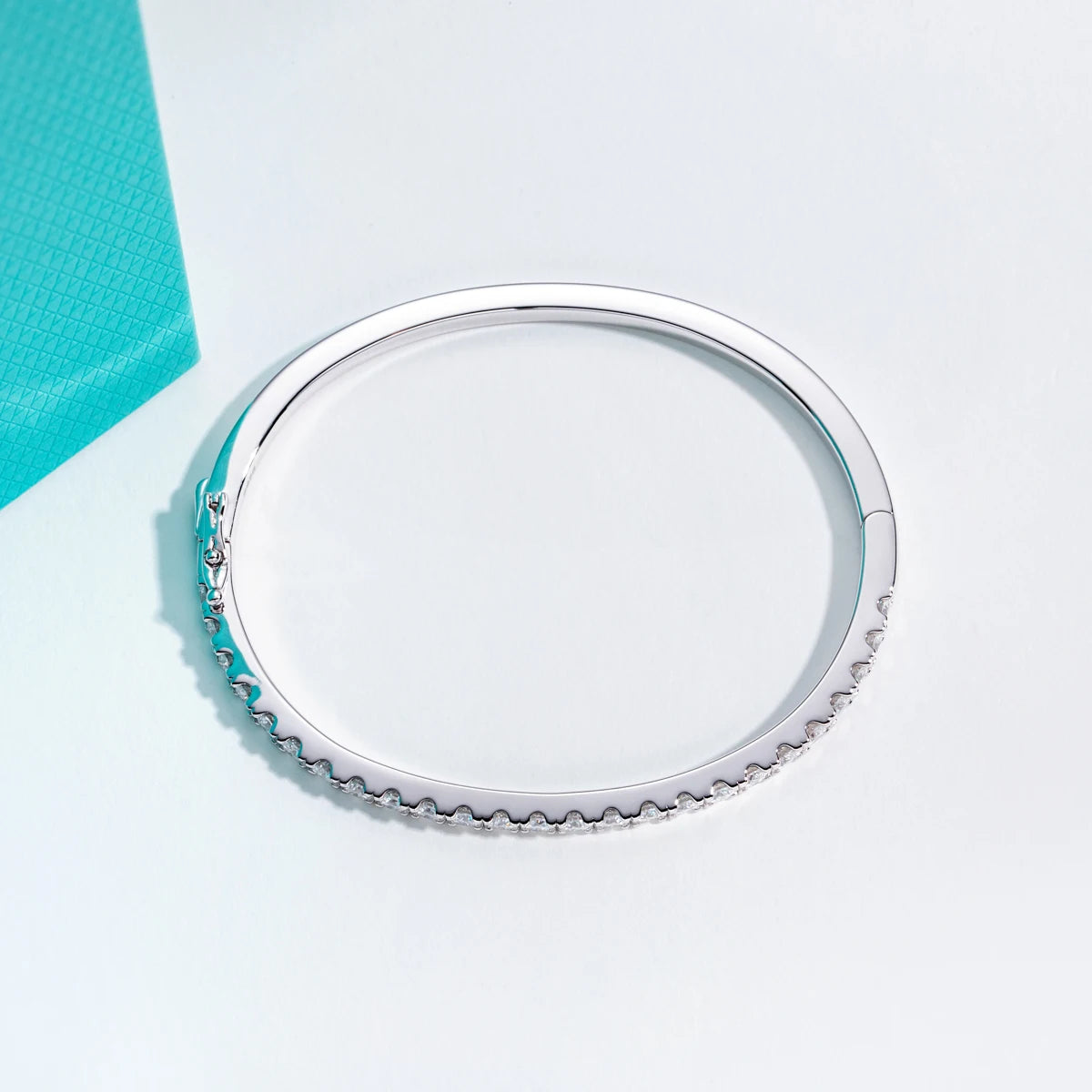 3mm Half Eternity Moissanite Bracelet - 925 Sterling Silver 18K Gold Plated