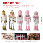 Set of five decorative nutcrackers with measurements and usage instructions.