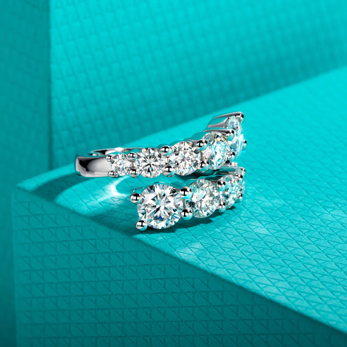 4mm D Color Moissanite Eternity Band - 4.2cttw Sterling Silver Wedding Ring