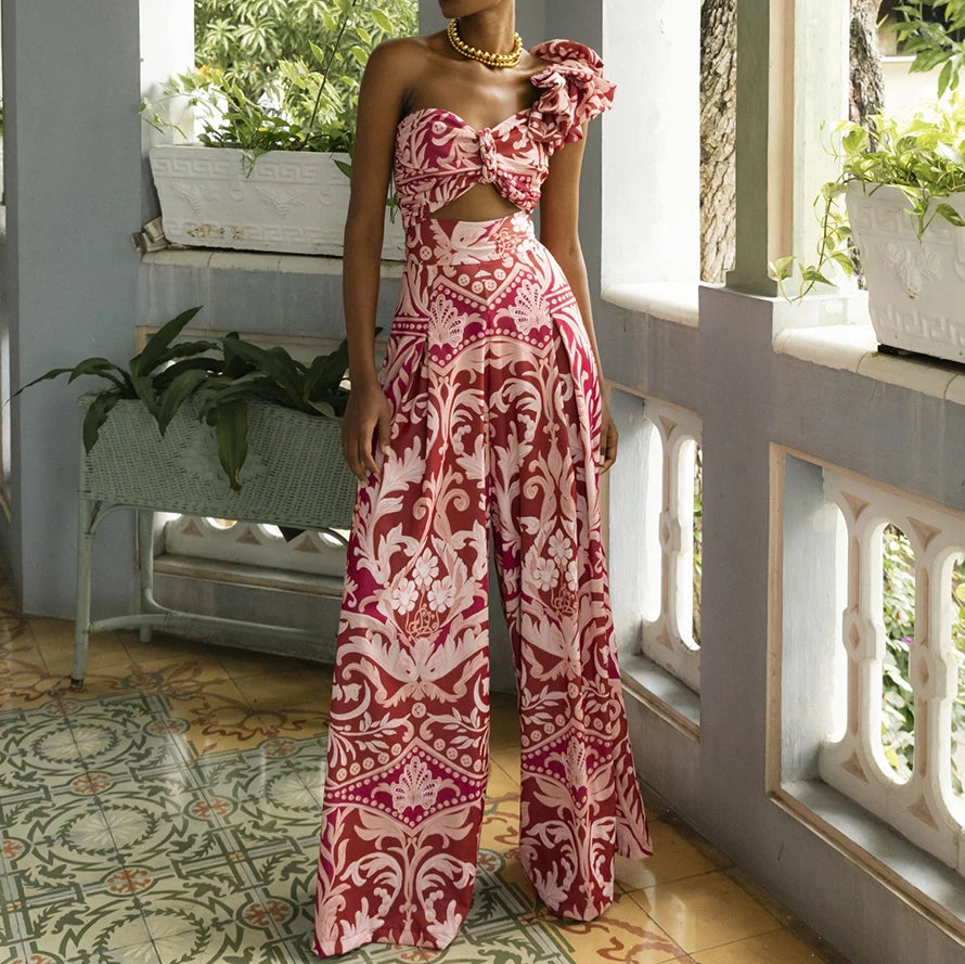 One Shoulder Swimsuit - Asymmetric Beachwear