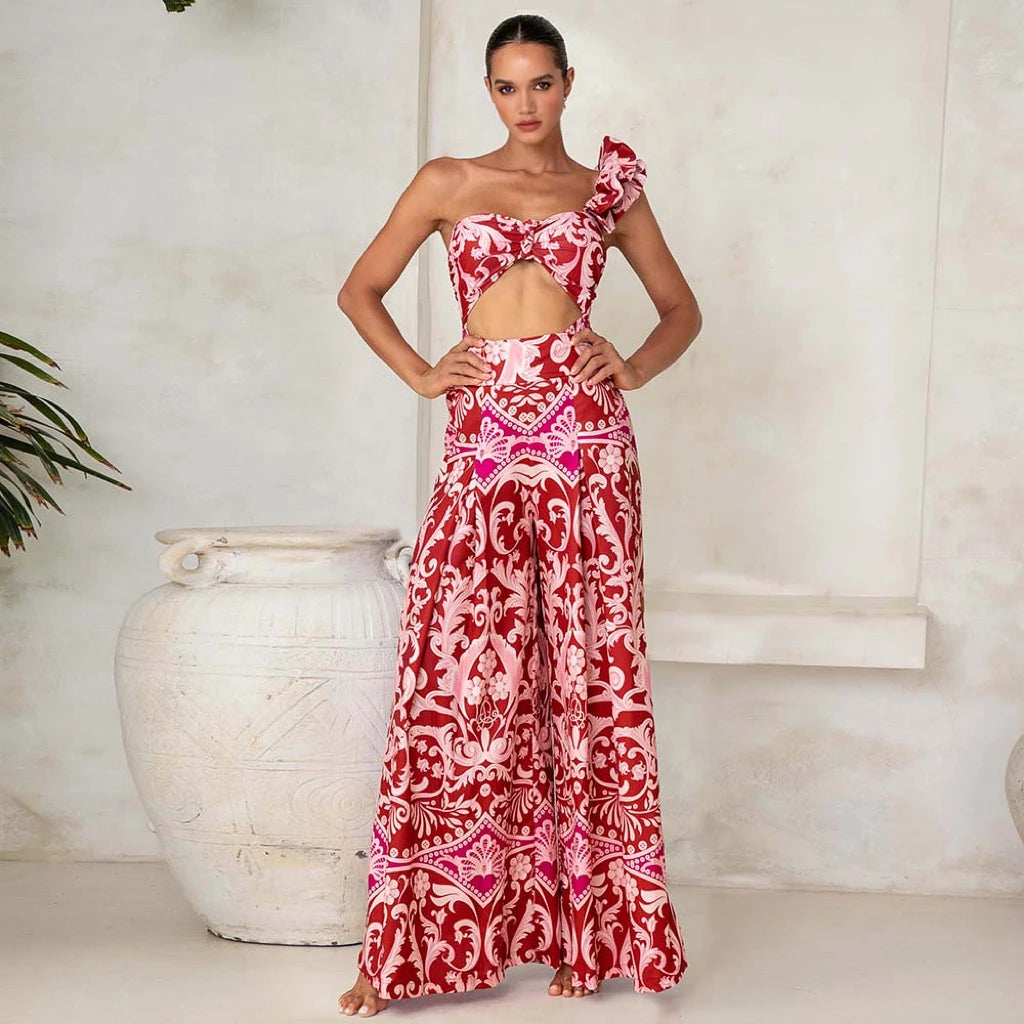 One Shoulder Swimsuit - Asymmetric Beachwear