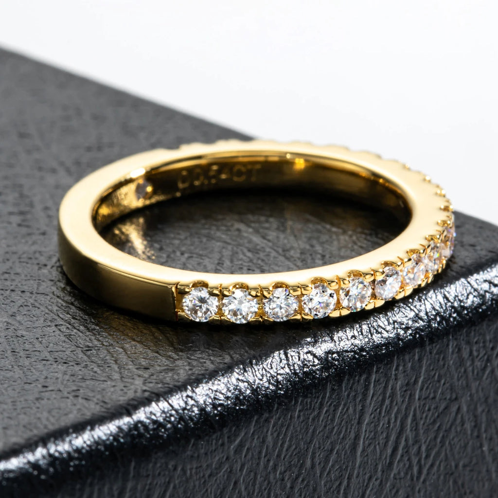 1.9mm Moissanite Wedding Band - Sterling Silver Delicate Ring